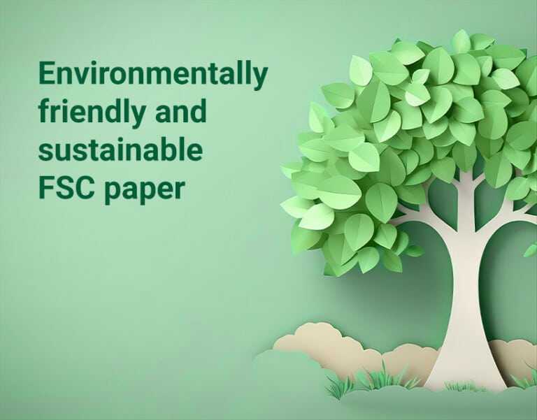 Environmentally friendly and sustainable fsc paper