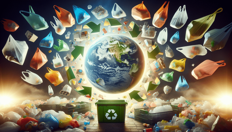 Dynamic illustration of global plastic recycling efforts