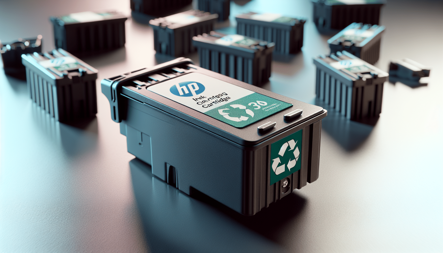 HP ink cartridge highlighting importance of recycling
