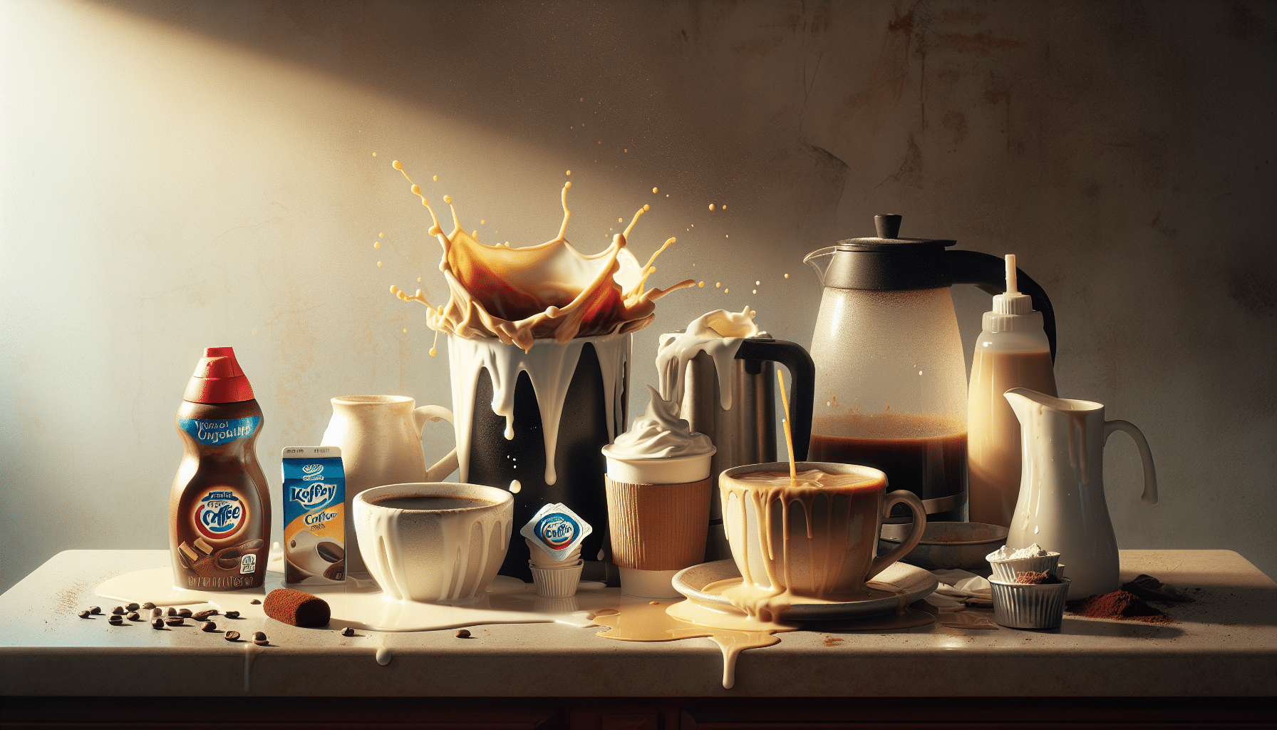 Humorous exploration of perfecting coffee creamer ratio