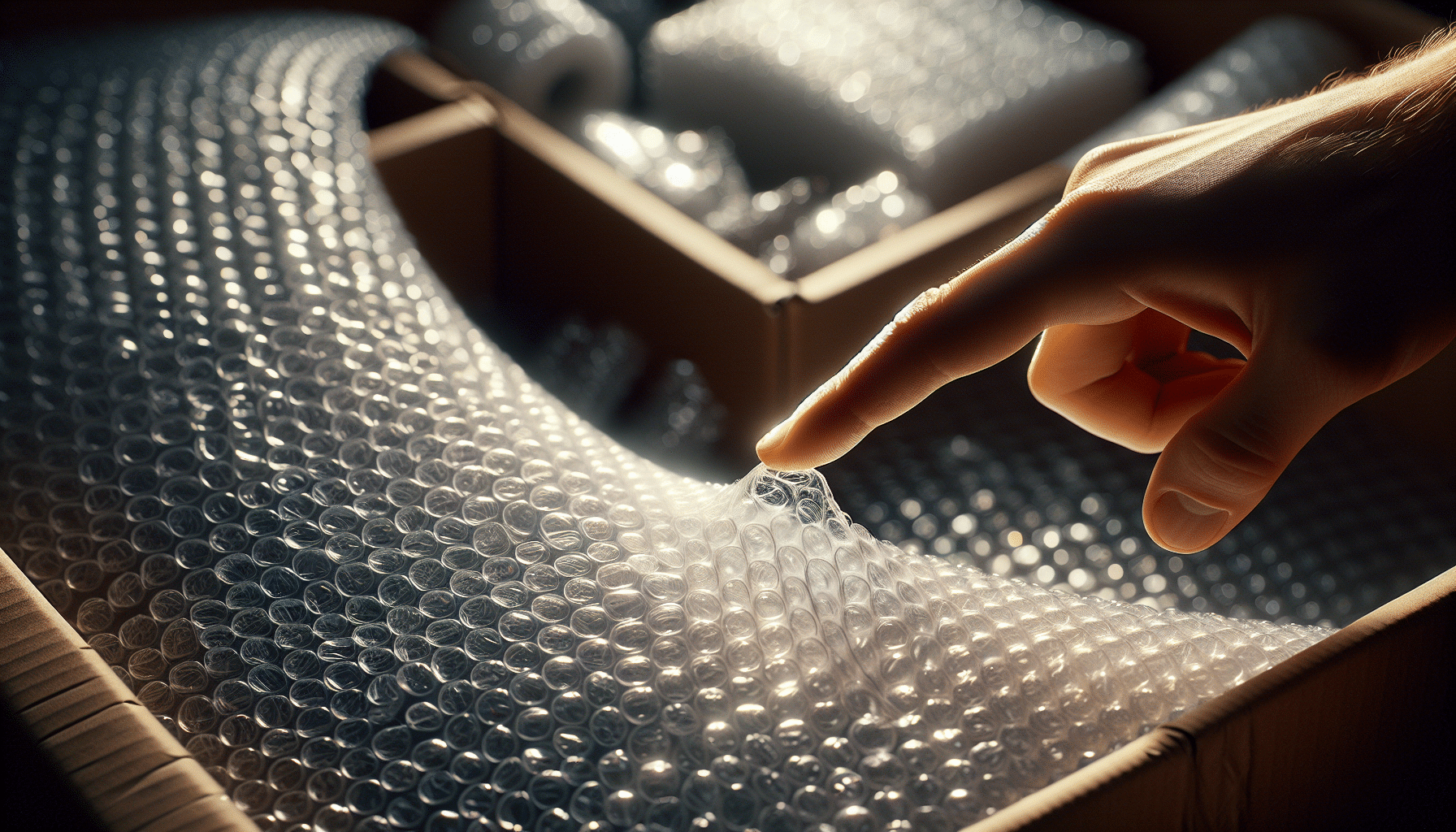 Captivating moment of bubble wrap pop, function meets fun