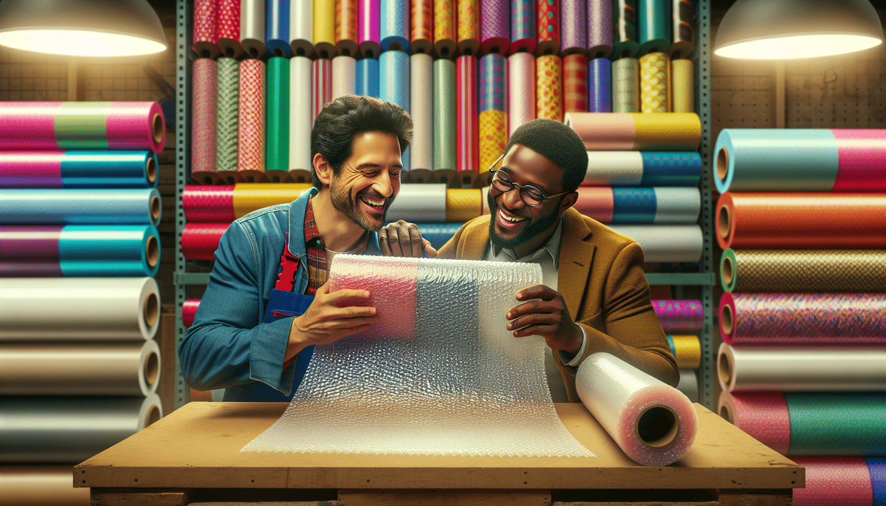 Inventors fielding and chavannes marvel at bubble wrap discovery