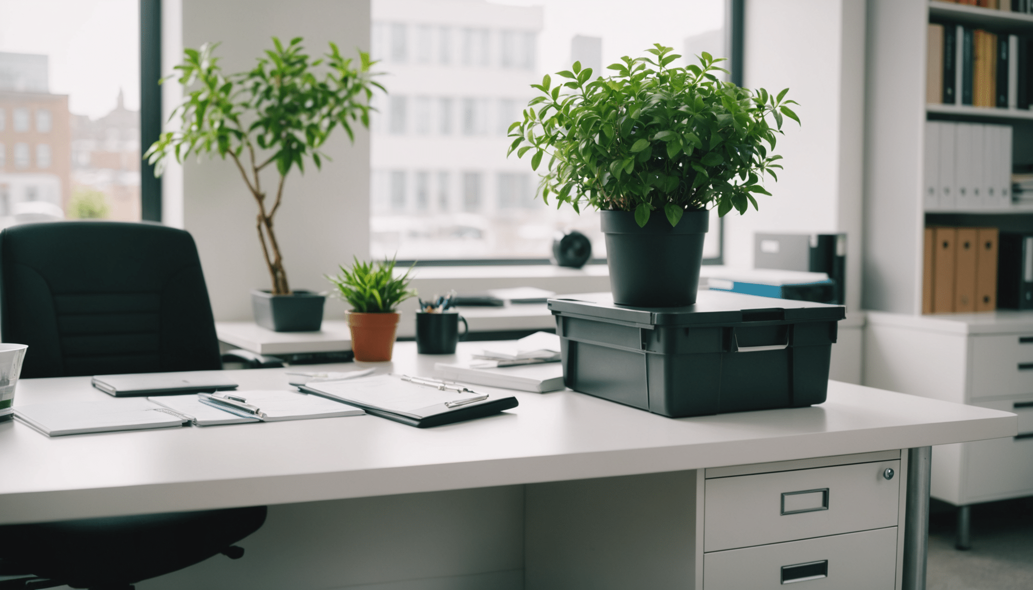 Bright, minimalist office space promoting focused work.