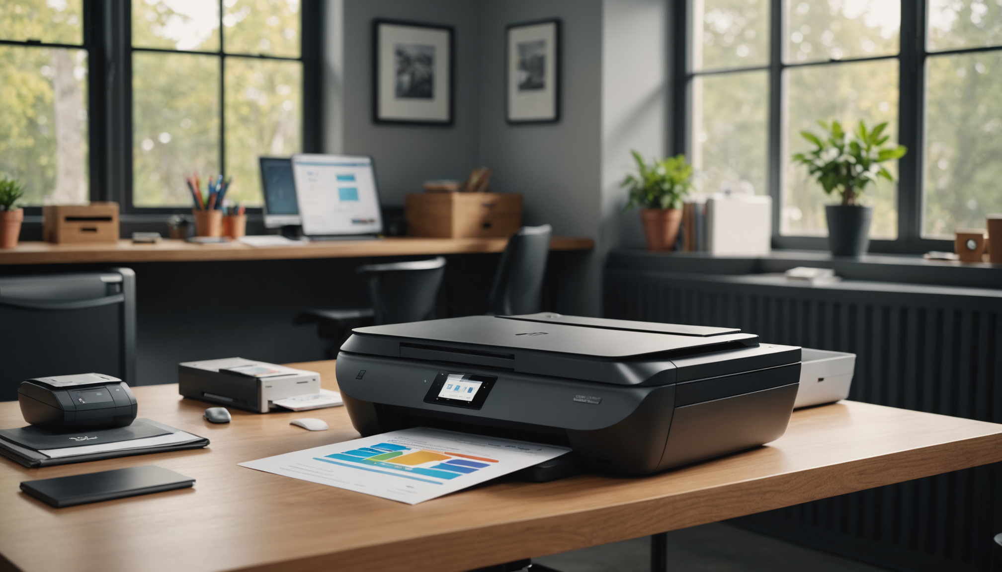 HP and Epson printers highlighting quality in modern office.