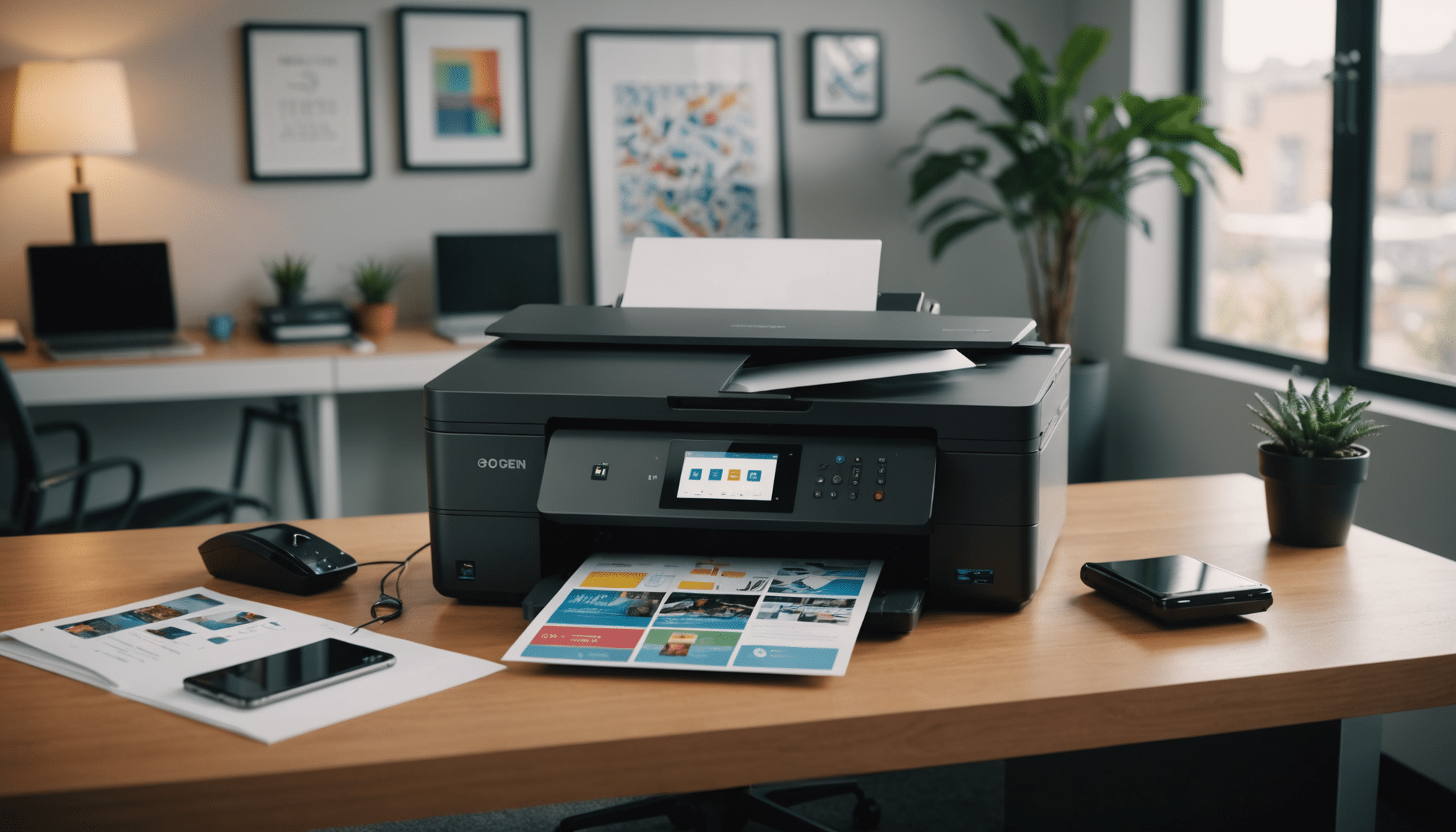 Modern multifunctional printer in a fully connected office
