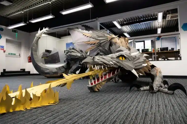 Making a Paper Office Dragon paper Dragonhead complete 1024x683