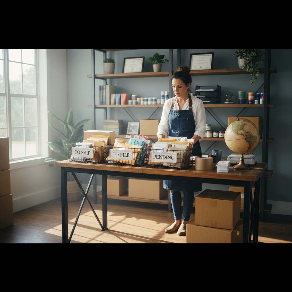 Royal Mail Postage Rates 2026: A Complete Guide to Stamps and Bulk Buying Small business owner sorts mail in office setting