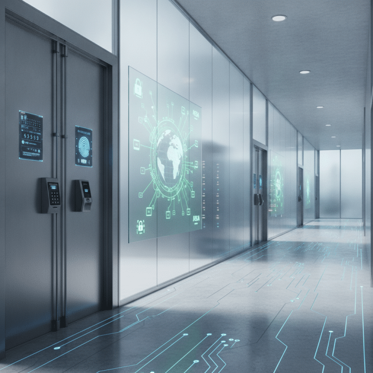 Secure office environment with digital locks and encryption